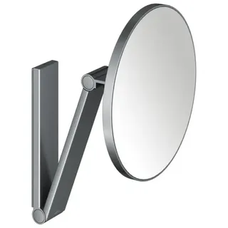 KEUCO iLook_move, Kosmetikspiegel, unbeleuchtet, rund, Wandmontage, 17612130000, Farbe: Schwarzchrom gebürstet