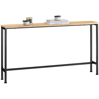 SoBuy Konsolentisch Natur-Schwarz , Holzwerkstoff, Metall , 120x65x20 cm , Wohnzimmer, Wohnzimmertische, Konsolentische
