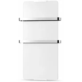 CHEMIN'ARTE Badheizkörper Elektrisch 1200W, Handtuchwärmer Elektrisch, Handtuchtrockner Elektrisch, Handtuchheizkörper Elektrisch Termostat Wärmeabgabe, 120x46cm Weiß