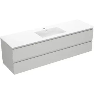 Mexen Orio Badezimmerschrank 160 cm mit Waschbecken Otis, 2 Schubladen, Grau matt/Weiß matt - 91A10-16047-2-BFF62-W18M01 - Grau, Weiß