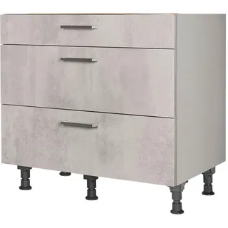 Nobilia Kochfeldumbauschrank , Hellgrau , Holzwerkstoff , 3 Schublade(n) Schubladen , einzeln stellbar , 90x87x56 cm , Made in Germany, DGM-Klimapakt, Blauer Engel, Pefc, Goldenes M , Zusatzausstattung erhältlich , Küchen, Küchenmöbel, Küchenschränke, Geräteumbauschränke