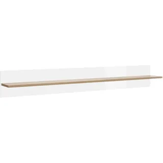 Mid.you Wandboard , Weiß, Eichefarben , Holzwerkstoff , 138x20x20 cm , Wohnzimmer, Regale, Wandboards