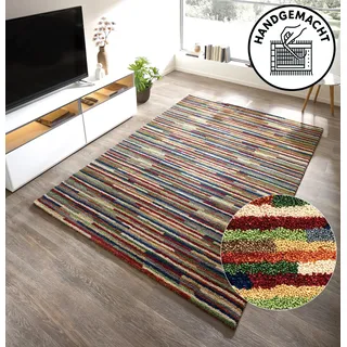 Wollteppich THEKO "Gabbeh Multi, Handgefertigt, Teppich, meliert, reine Wolle" Gr. 4, bunt (multi), B:160cm H:15mm L:230cm, Wolle, Teppiche, Wollteppich, Wohnzimmer, Schlafzimmer, Esszimmer
