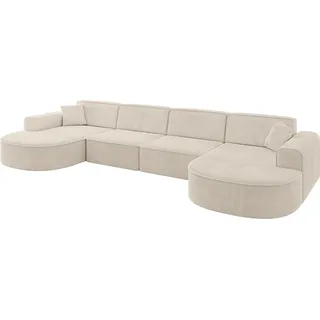 altdecor Ecksofa in U-Form Corner Sofa Bett Eckcouch Couch L-Form Wohnlandschaft Cauchsofa MARI-U2-388x171x79,5 cm Beige