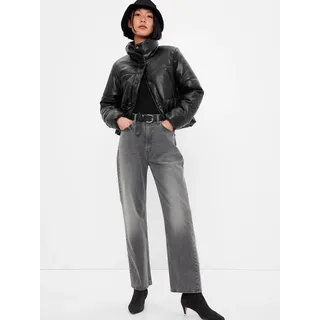 GAP Crop-Jacke aus Kunstleder - Schwarz