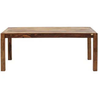 Kare Design Tisch Authentico, Dunkelbraun, 4-6 Personen, Unikat, Handgefertigt, Stilvoll, Langlebig, Minimalistisches Design, Holztisch für Esszimmer, Esstisch, Massivholz, 76x80x140 cm (HxBxT)