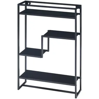 [en.casa] Wandregal Uurainen 40 x 60 x 13 cm Schwarz