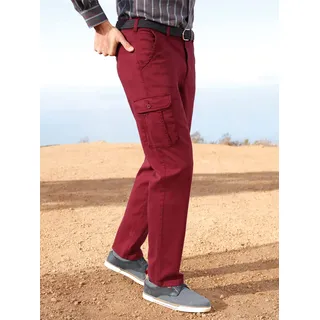 Cargohose CATAMARAN, Herren, Gr. 28, Unterbauchgrößen, rot (dunkelrot), 98% Baumwolle, 2% Elasthan, unifarben, Hosen Cargohose