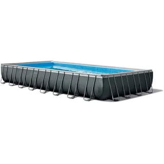 Intex Ultra XTR Frame Pool Set 975 x 488 x 132 cm inkl. Sandfilteranlage, Boden-Schutzplane, Abdeckplane, Poolleiter