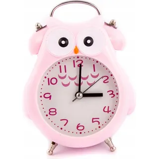 Kinderwecker Eule Analog - Süßer Lernwecker mit Alarmfunktion für Mädchen & Jungen 14cm