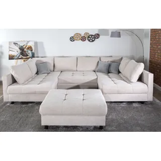 Collection AB Wohnlandschaft Polyester U-Form 3-Sitzer Beige