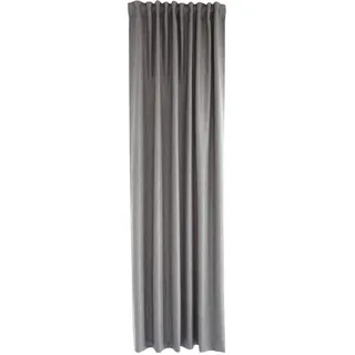 Homing Vorhang Uni Gardine Grau einfarbig | abdunkelnd weich Akustikgardine Wohnzimmer Schlafzimmer Kinderzimmer | Dekostoff (1Stück) 245 x 140 cm(HxB)
