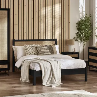 Julian Bowen Padstow Rattan-Kingsize-Bett, 150 cm, Schwarz