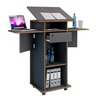 VCM Holz Stehpult Rednerpult Stehtisch Rollen Salia