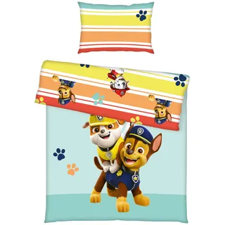 Herding Paw Patrol Bettwäsche-Set, Made in Green, Kopfkissenbezug 40 x 60 cm mit Hoteleinschlag, Bettbezug 100% Baumwolle / / Spiele (außer Software)