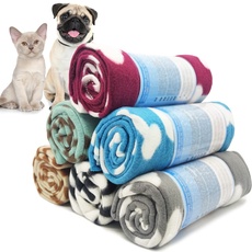 BPS BUENA PET SHOP 6 Stück Decke für Hunde und Katzen, weiche Decke, 2 Größen zur Auswahl, zufällige Farbauswahl (Größe M 80 x 80 cm, 6 Stück)