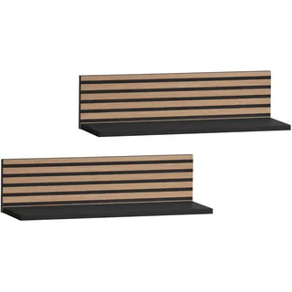 Schildmeyer Regalablage Ryker Schwarz 2 St. 60 x 17,3 x 15,7 cm