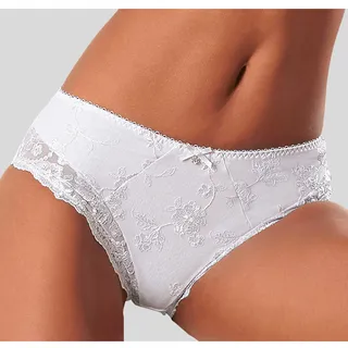 LASCANA Slip "Wanda" mit Stickerei Spitze, als Dessous-Set kombinierbar, weiß