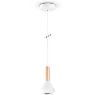 Paco Home MORA 1-flg. Ø 10 cm rund weiß Holz Metall