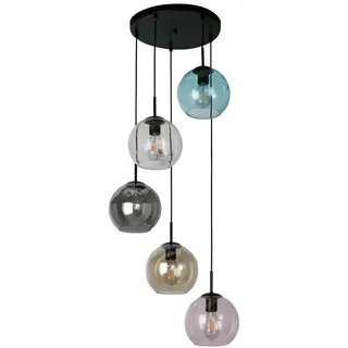 Searchlight Hängeleuchte , Blau, Pink, Champagner , Metall, Glas , Kugel , 120 cm , Europäischer Sicherheitsstandard , Lampen & Leuchten, Innenbeleuchtung, Hängeleuchten, Pendelleuchten