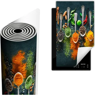 Herdabdeckplatte abdeckung ceranfeld abdeckplatte 30x52 cm Anti Rutsch Matte Aufrollbar, Gewürze Löffel
