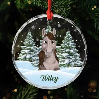 Geschenke Mall Personalisiertes Ornament - Pferd Weihnachtsbaum - Christbaumschmuck Katzen, Weihnachtskugel mit Namen, personalisierte weihnachtsdeko, Katze (2 Pferde)