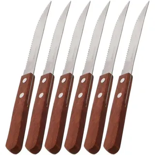 ORION Messerset Besteck Steakmesser Pizzamesser Grillmesser 6 Stück - Silber, Braun