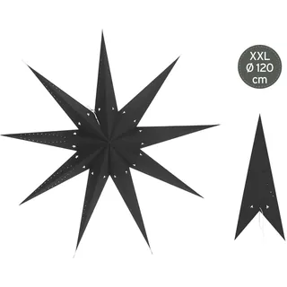 Papierstern XXL, 9 Zacken, schwarz, Ø 120 cm