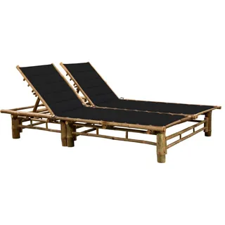 vidaXL Sonnenliege 130 x 20 x 130 cm Schwarz