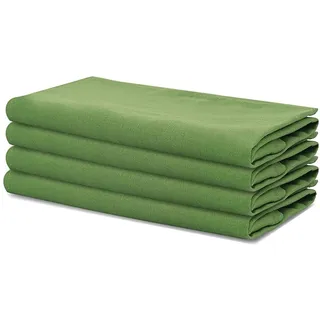 Sweet Needle – Packung mit 4 übergroßen Servietten aus 100% Baumwolle, 45 cm x 45 cm, Grün – Schwerer Stoff für den täglichen Gebrauch mit auf Gehrung geschnittenen Ecken