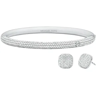 Michael Kors MKJ8618SET Damen Armband Messing Silber weiß Zirkonia 17 cm