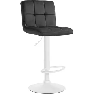 CLP Barhocker Samt dunkelgrau , Dunkelgrau , Metall , 46x94x47 cm , Esszimmer, Barmöbel, Barhocker
