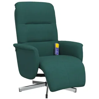 vidaXL Massagesessel mit Fußteil Dunkelgrün Stoff