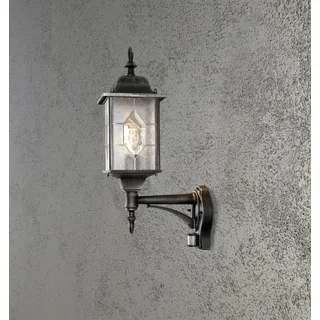 Konstsmide Außenwandleuchte Aluminium 53,0 cm inkl. Bewegungsmelder schwarz/silber