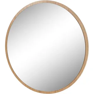 Mid.you Wandspiegel , Eichefarben , Holz, Glas , Asteiche , furniert , rund , 75x75x2 cm , Garderobe, Garderobenspiegel