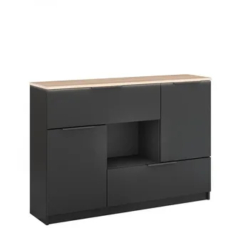 Vicco Kommode Betti Anthrazit, 120 x 83.6 cm 2x Tür, 2x Schublade und 1x offenes Fache