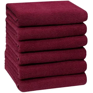 Zollner Handtücher, 6er-Set, 50x100 cm, 100% Baumwolle, Rot , Bordeaux , Textil , 50x100 cm , Oeko-Tex® Standard 100 , Heimtextilien, Badtextilien, Handtücher