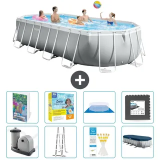 Prism Frame Pool Oval - 610x305x122 cm - 7-teilig S607 - Grau