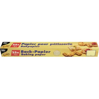 Papstar Backpapier 25 Blatt), veredelt, 38 x 42 cm, für Haushalt/Küche/Gastronomie, hitzebeständig bis 220°C, umweltfreundlich, #14201