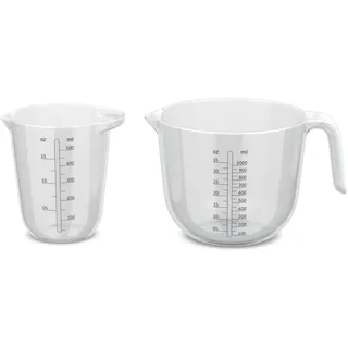 Mepal - Messbecher Set 2 teilig Chef it - Leicht ablesbare, eingravierte Skala - Ergonomischer Griff - Leichtes Material - 500 + 1000 ml - Transparent