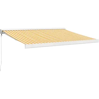 vidaXL Markise Einziehbar Gelb und Weiß 3x2,5 m Stoff und Aluminium - Gelb, Weiß