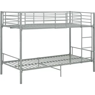 vidaXL Etagenbett Grau Metall 90×200 cm - Grau