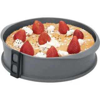 Jata HMOL1124 - Backform aus Silikon, Kuchenform, abnehmbar, Glasboden, antihaftbeschichtet, flexibel, geeignet für: Ofen, Gefrierschrank und Spülmaschine, BPA-frei, Durchmesser 26 cm, 6,4 cm