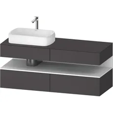 Duravit Qatego Konsolenwaschtischunterbau, 2 Auszüge, 2 Schubkästen, Ausschnitt links, 1400x550x600mm, Nische Weiß Matt, QA4765018, Farbe: Graphit matt