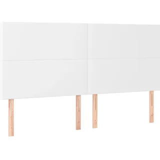 vidaXL Kopfteil Weiß 180x5x118/128 cm Kunstleder - Weiß