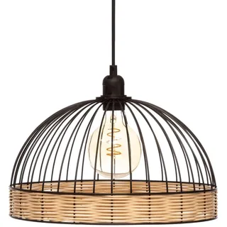 Atmosphera Suwa 1-flg. 35 cm schwarz Metall & Rattan