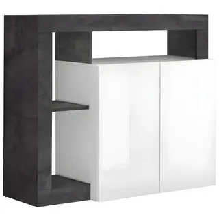 Vente-Unique Buffet 2 Türen Frankfurt - L108 cm , Grau , Holz , Rechteckig , 42x93x108 cm , Kleinmöbel, Kommoden, Sideboards