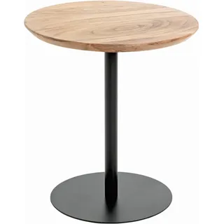 Haku-Möbel Beistelltisch, akazie, schwarz, Massivholz, Metall, Akazie, massiv, rund, Säule, rund, 40x45x40 cm, Wohnzimmer, Wohnzimmertische, Beistelltische, Beistelltische Metall
