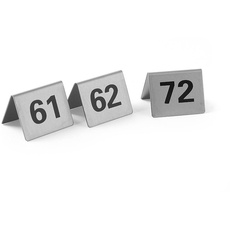 Bild von Tischnummern, Nummer 61-72, 50x35x(H)40mm, Edelstahl 18/0