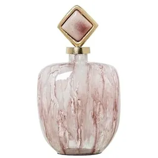 Dekorative Vase aus Glas mit Aluminiumdeckel, Rosa und Gold, 38 x 21,5 x 12,5 cm